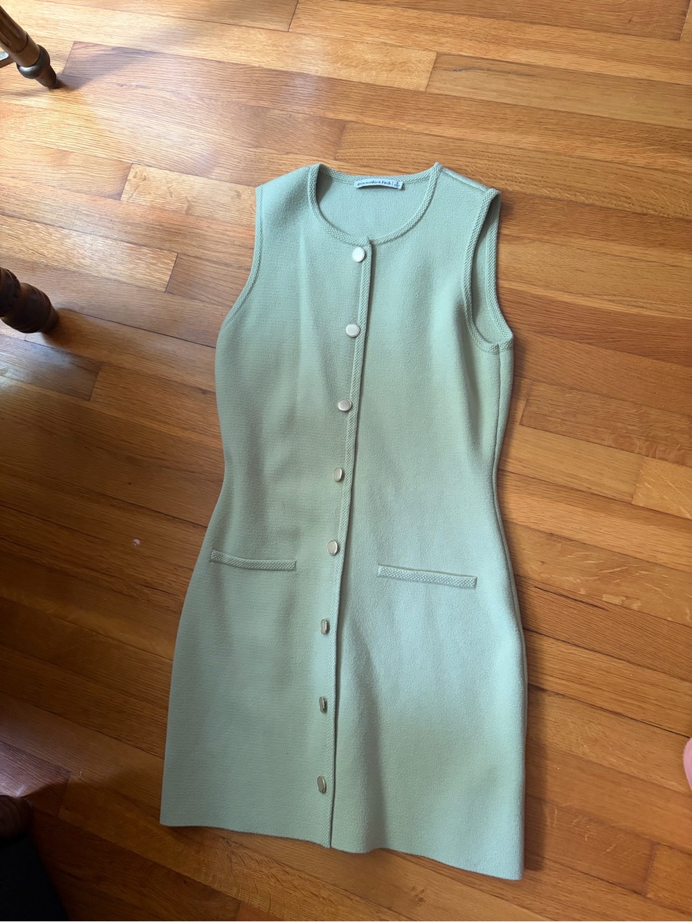 Sleeveless Mint Green Button-Front Dress